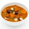 Smoked tofu works gloriously well in curries or stews instead of pork, beef or sausage! (Serving Suggestion)